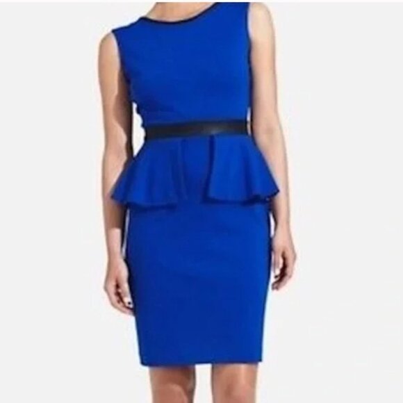 The Limited Peplum Faux Leather Midi Dress Medium - Picture 4 of 7